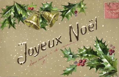 Natal — visão de folhas de natal e sinos — editor não identificado, série 10
