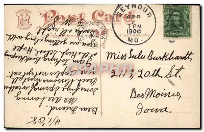 Lírios e Cruz — Carte postale de Pâques — H. I. Robbins, Boston, n° de série non visible — Verso