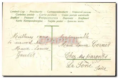 Cupidone su una partitura musicale — cuore e frecce — testo 'Buon anno.' — Verso