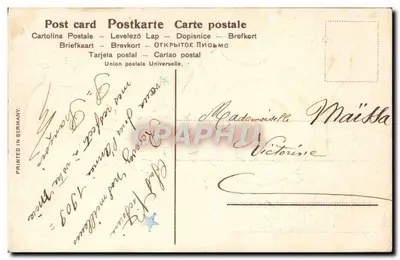 Engelkind auf der Uhr — weißer Vogel mit Brief — Verlag nicht sichtbar, Seriennummer SER.267 — Rückseite