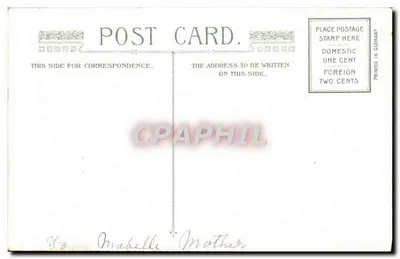 Paisagem de outono — flores de esquecimento — carta postal alemã — Verso