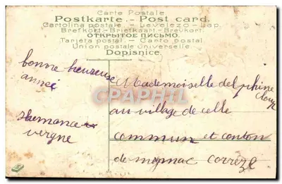 Dois crianças em uma coroa de flores — Boa Ano — editor não identificado, n° 779 — Verso