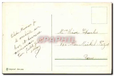 Kwiaty i herby — Urodziny 1909 — Wydawca nie widoczny — Rewers