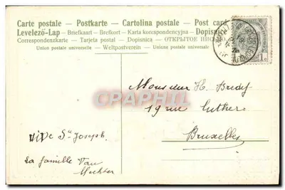 Statek żaglowy otoczony kwiatami — Szczęśliwego Dnia — wydawca Aristote, n° 415 — Rewers