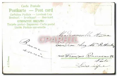 Białe tulipany w doniczce — Szczerze życzą — J.C. Paris — Rewers