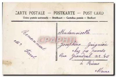 Młoda kobieta w różowej sukni trzymająca bukiet — Pocałunek — wydawca Xec, nr 435 — Rewers
