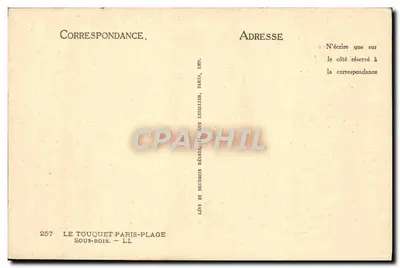 Floresta de pinheiros — vista de Le Touquet-Paris-Plage — editor Lévy, 257 — Verso