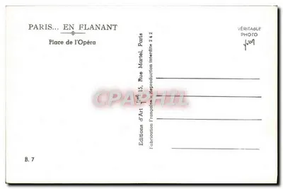 Place de l'Opéra — Parijs — Éditions d'Art Flanant, B. 7 — Achterkant