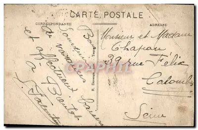 Bilhete postal antigo Azay Le Rideau Castelo — Verso