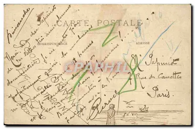Boulogne-sur-Mer — A Cidade vista do Moulin Wibert em tempo ruim — Editor Stévenard, n° 548 — Verso