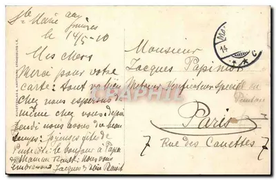 Ste. Marie-aux-Mines — Panoramiczny widok wsi i jej kościoła — Kunstverlag E. Haftmann, Strasbourg (L.E.) — Rewers