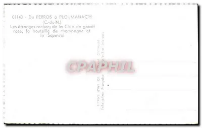 De merkwaardige rotsen van de Côte de granit rose, de champagnefles en het Squewel — Van PERROS naar PLOUMANAC'H (C.-du-N.) — Edities van Kunst IOS — Achterkant