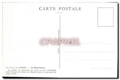 N.-D. de Liesse — A Santuário — Retábulo, colunata de jaspe e arco triunfal — Verso