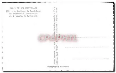 Basílica del Sagrado Corazón — Montmartre — Editor André Leconte, n° 3211 — Reverso