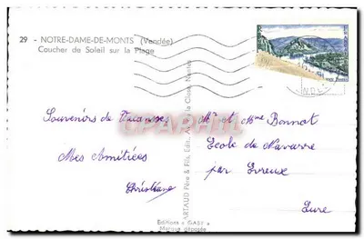 Puesta de Sol en la Playa — Notre-Dame-de-Monts (Vendée) — Ediciones Gaby & Fils — Reverso