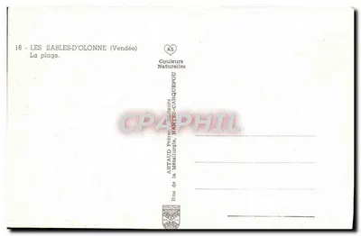 Les Sables-d'Olonne — A praia — editor Abtaud, Nantes — Verso
