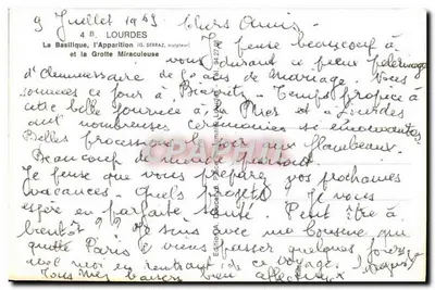 Lourdes — A Basílica, a Gruta Milagrosa e a Aparição — Editor: Éd. L. G. Serraz — Verso