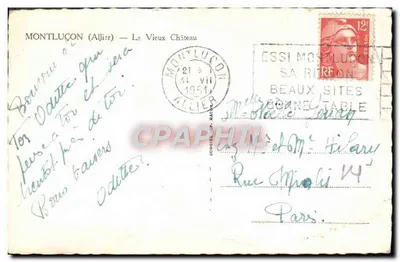 Montluçon (Allier) — O Velho Castelo — Cim — Verso