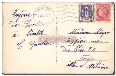 La Vallée (Mayenne) — Widok miasta przez okno stylu romańskiego starego zamku — Mozais, n°30 — Rewers