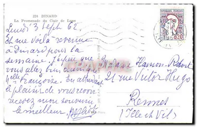 Dinard — Promenada pod Księżycem — Stara pocztówka n°224 — Rewers