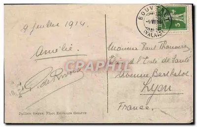 Chillon e a Dent du Midi — J.J.3bis — Jullien frères, Phot Editeurs Genève — Verso