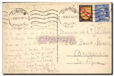 Les Sables d'Olonne — Baise de Cayola — wydawca Stara pocztówka 206 — Rewers