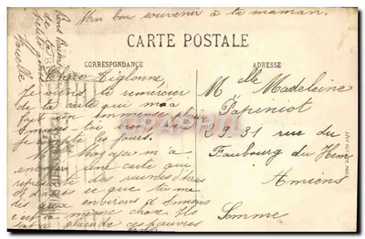 Paryż (VII) — Aleje Marceau i Champs-Élysées — Widok z Arc de Triomphe — wydawca: 1482 — Rewers