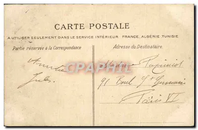 Stara pocztówka La Normandie Cherbourg Widok Na Miasto Z Fortu — Rewers