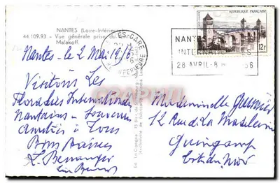 Nantes - Vista geral tirada do Malakoff — A. Cigogne, n° 44.109.93 — Verso