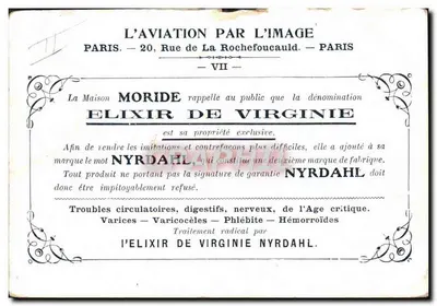 O primeiro voo em avião em Châlons-sur-Marne — Henri Farman — Ofertado pelos Produtos Nyrdahl — Verso