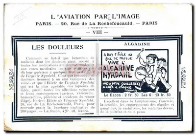 L'AVIATION PAR L'IMAGE — Le monoplan Antoinette — Offert par les Produits Nyrdahl — Rückseite