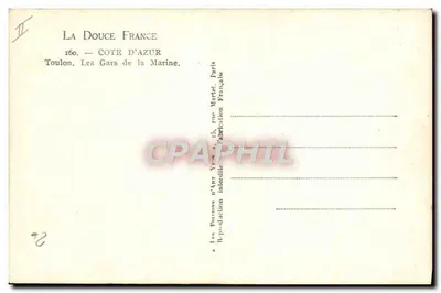 Toulon — Os Homens da Marinha — La Douce France, Toulon, Côte d'Azur — Verso
