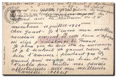 Hong Kong — A descida do pico — Messageries Maritimes — Verso
