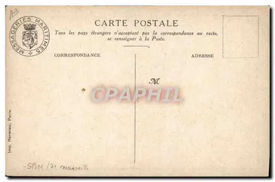 Hong Kong — A descida do pico — Messageries Maritimes, n° A3 — Verso