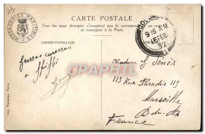 Colombo — Os comerciantes — Messageries Maritimes — Verso