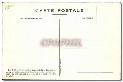 Fusiliers marins — débarquement — Moullot-Marseille — Verso
