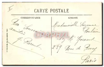 Tours — A Praça do Palácio de Justiça, a Avenida Grammont e o Hotel Metrópole — YR Fils & Cie, Paris, n° 253 — Verso