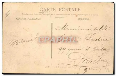 Le Havre — A Estação de Partida — editor desconhecido, n° da série 85 — Verso