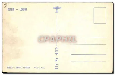 Itinerário aéreo Berlim - Londres — Polish Airlines (LOT) — projeto Andrzej Heidrich — Verso
