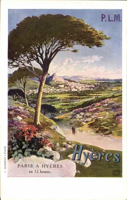 Hyères — Vista panorâmica — J. Barreau - Paris, número de série não visível