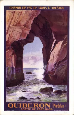 Quiberon — Gruta de Port-Bara — Trem de Paris a Orléans, editor Simonnot, n° 822