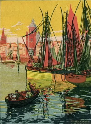 Porto de Brest — vista da cidade e dos barcos — Julien Lacaze, 26 fevereiro 1913