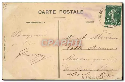Biplano Curtiss, pilotado por De Riemsdyck — 1908 — J. Hauser, Paris — Verso