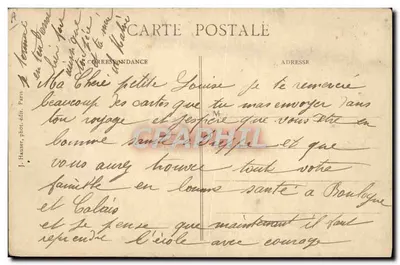 Biplan Farman — appareil 1437 piloté par M. Cheuret — J. Hauser, phot. édit. Paris — Verso