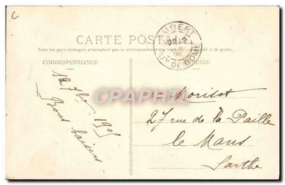 Circuito de Auvergne. Copa Gordon Bennett 1905 — Curva do Gendarme — L'Hirondelle, Paris — Verso