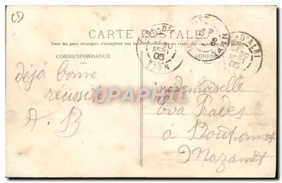 Auvergne-Rundfahrt. Gordon Bennett Cup 1905 — Le Puy-de-Dôme und die Rundfahrtenstrecke nach der Baraque — L'Hirondelle, Paris — Rückseite