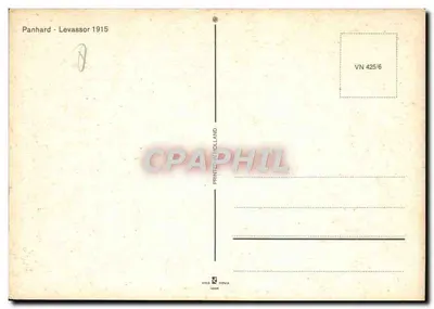 Panhard - Levassor 1915 — samochód kolekcjonerski — wydrukowany w Holandii — Rewers