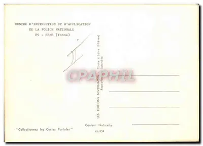 Centros de Instrução e Aplicação da Polícia Nacional — Sens (Yonne) — Éditions Nivernaises — Verso