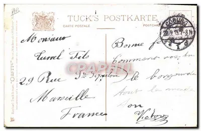 Eenden in uniform — Pasen — Oilette, serie 'Oilette' (Tuck's Postkarte) — Achterkant