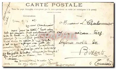 Obsèques des Victimes du Téna — L'avant-garde du défilé — Éditeur : L. Charbonnier — Verso